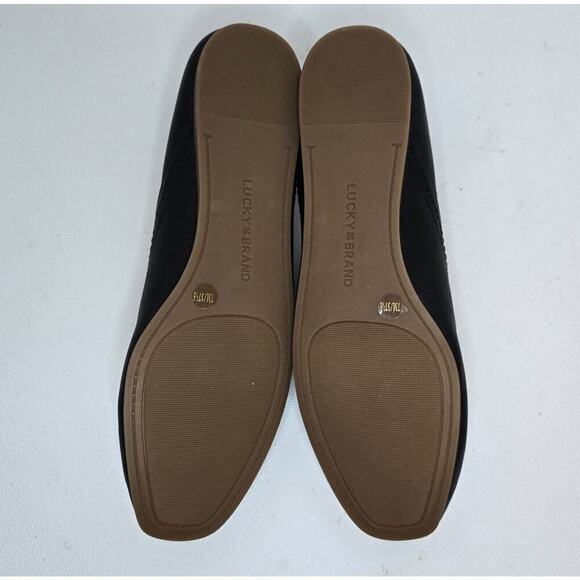 Lucky Brand Black Leather Alba Ballet Flats Square Toe Shoes Women’s Size 7M NEW - Picture 8 of 10